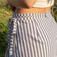 FLAP SKIRT / STRIPED LINEN
