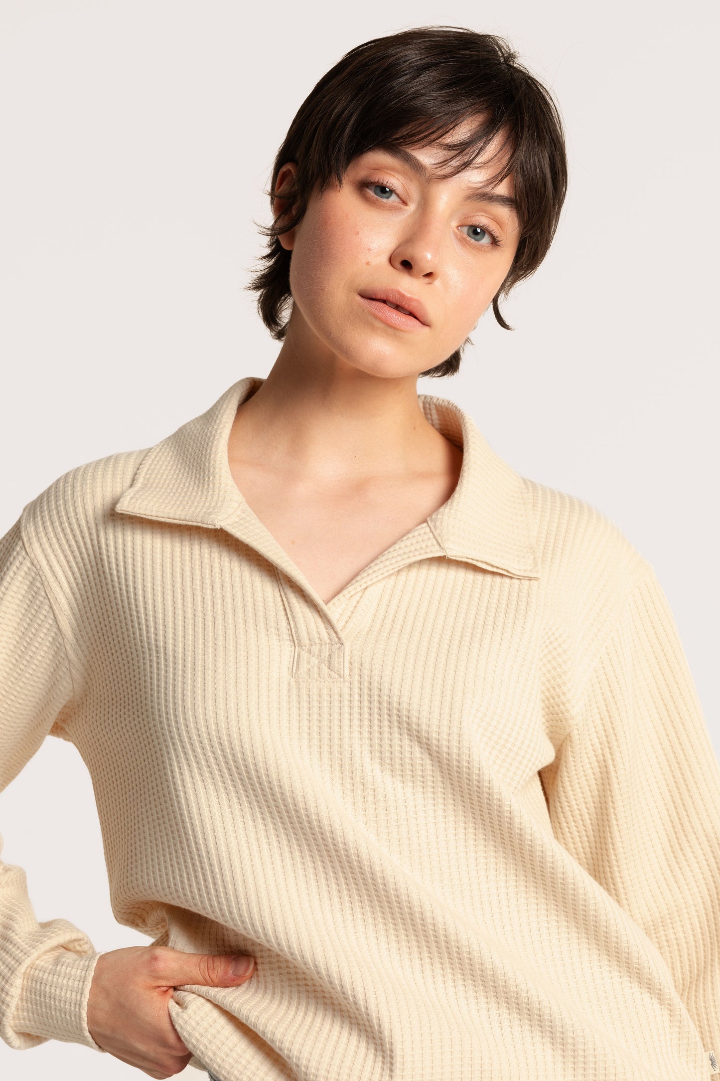 WAFFEL COLLAR / ECRU
