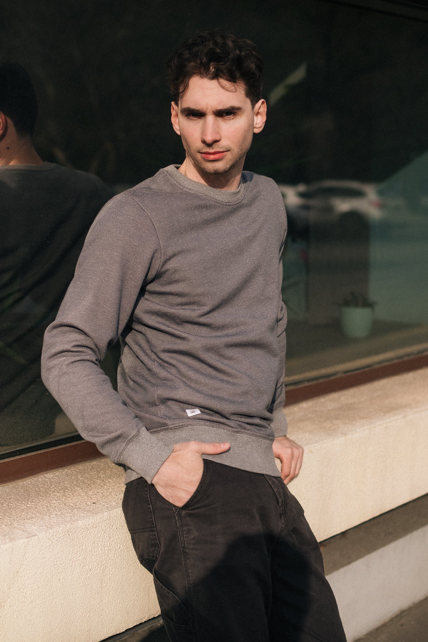 BICOLOR CREWNECK / ASH