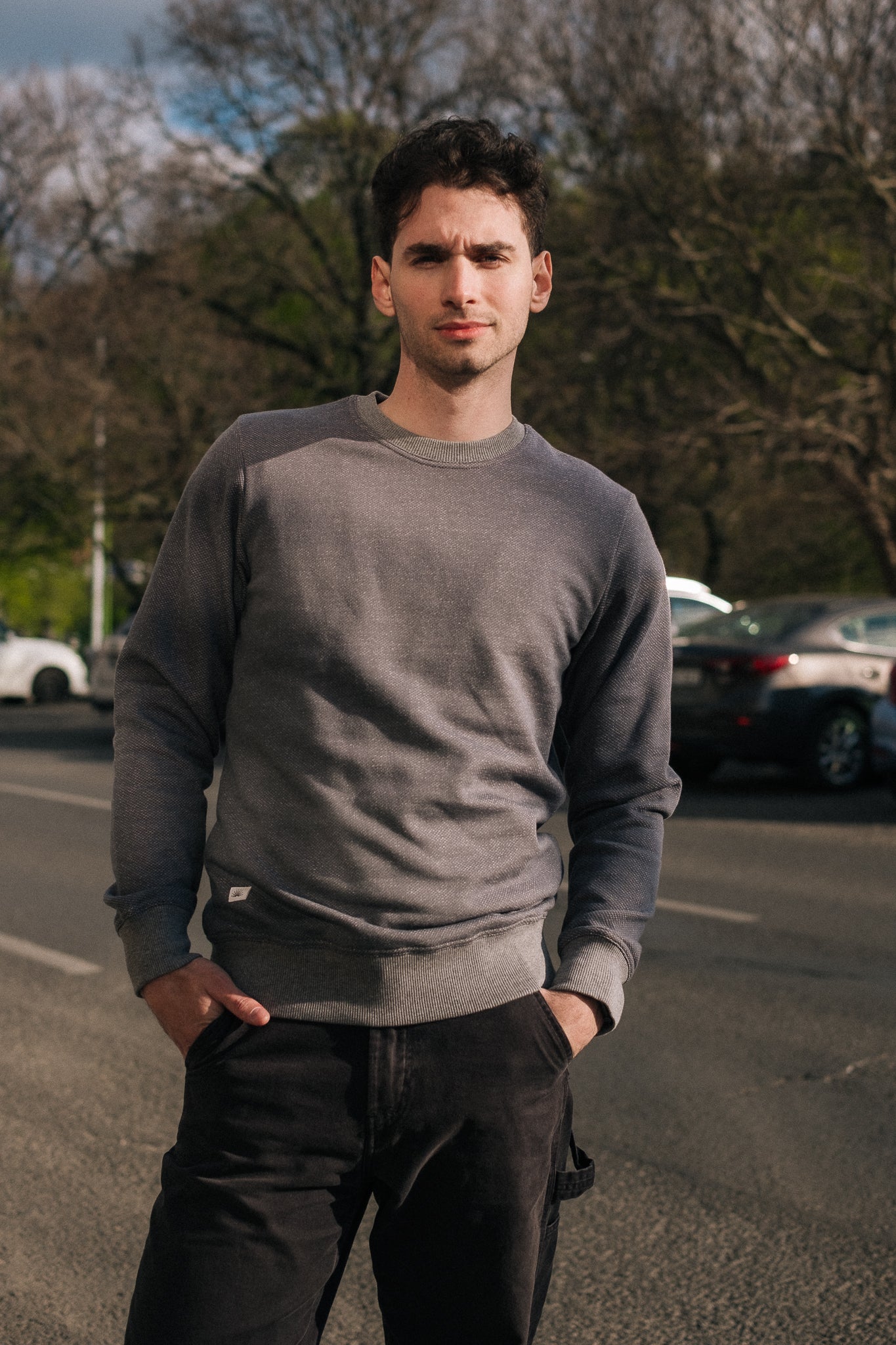 BICOLOR CREWNECK / ASH