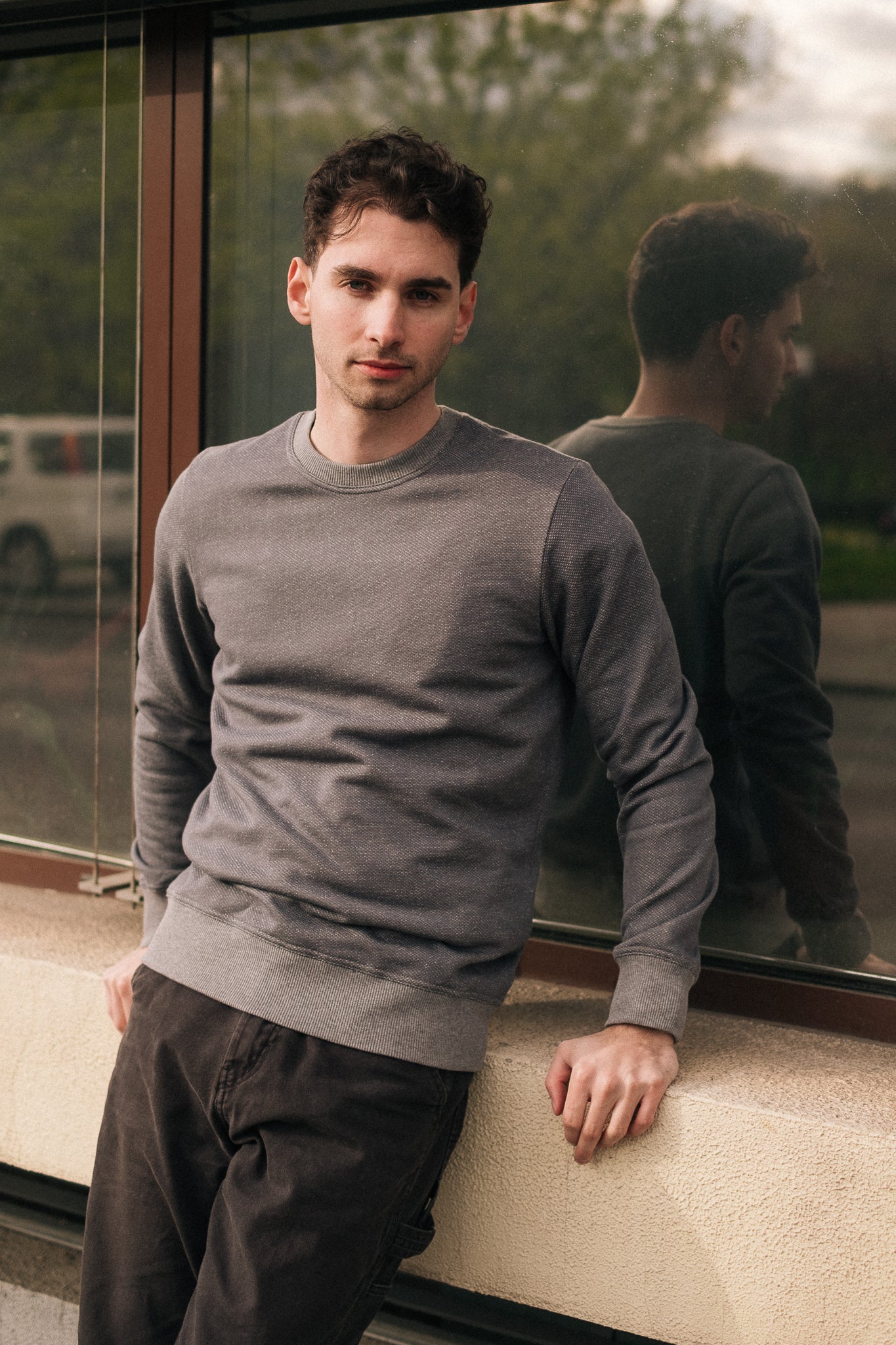 BICOLOR CREWNECK / ASH