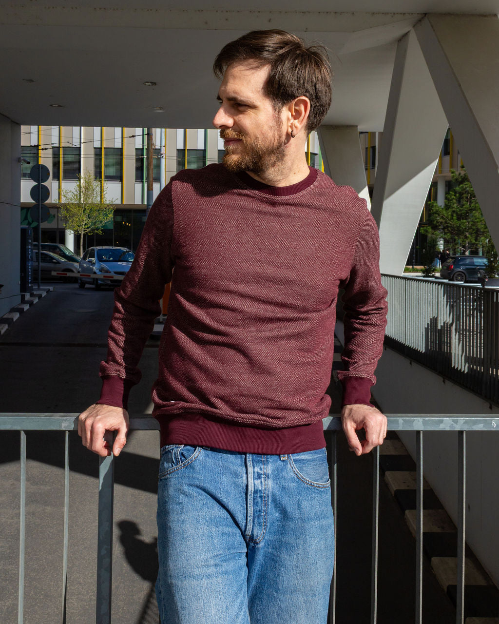 BICOLOR CREWNECK / WINE