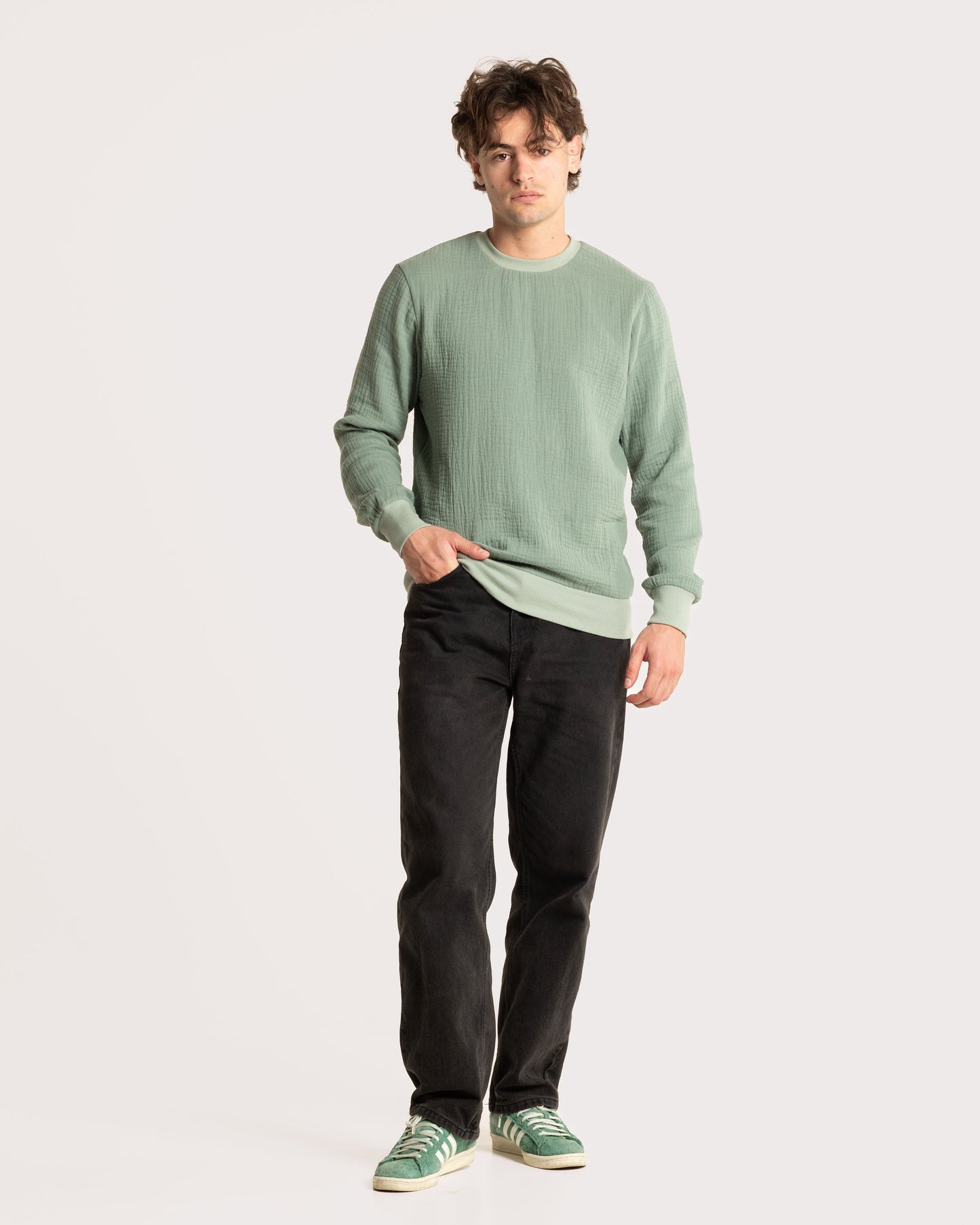 GAUZE CREWNECK / LAKE