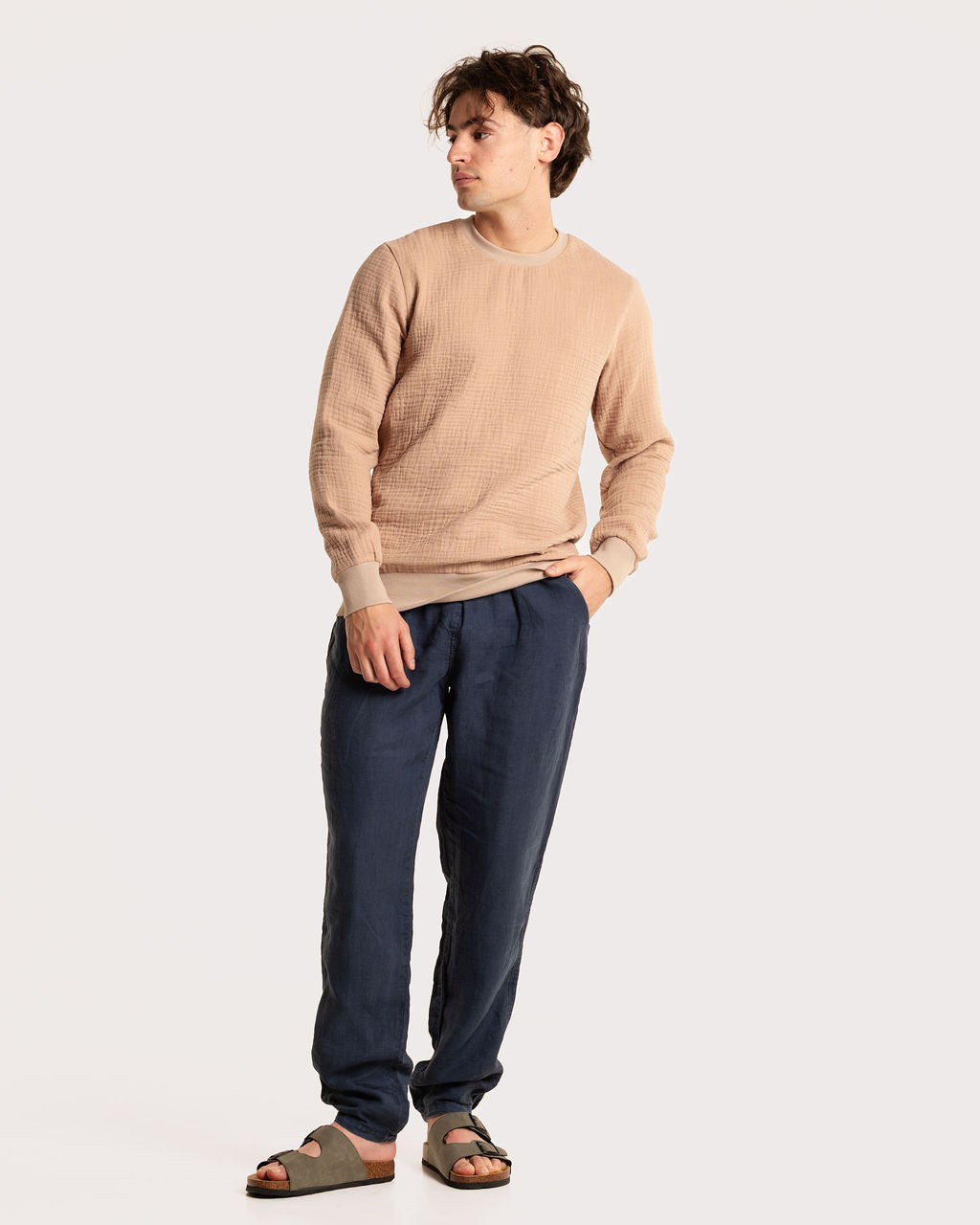 GAUZE CREWNECK / TAUPE
