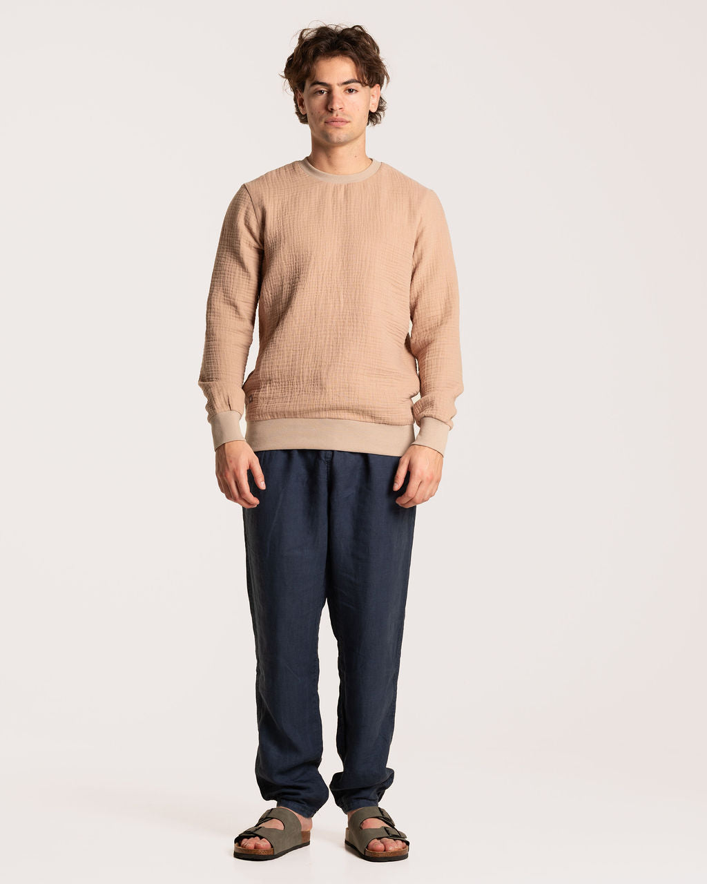 GAUZE CREWNECK / TAUPE