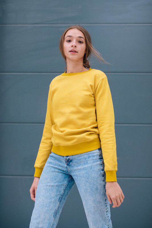 BICOLOUR CREWNECK / MUSTARD