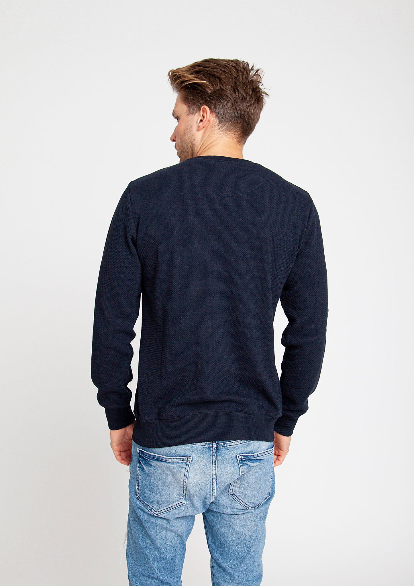 CREWNECK LONGSLEEVE / NAVY 3D