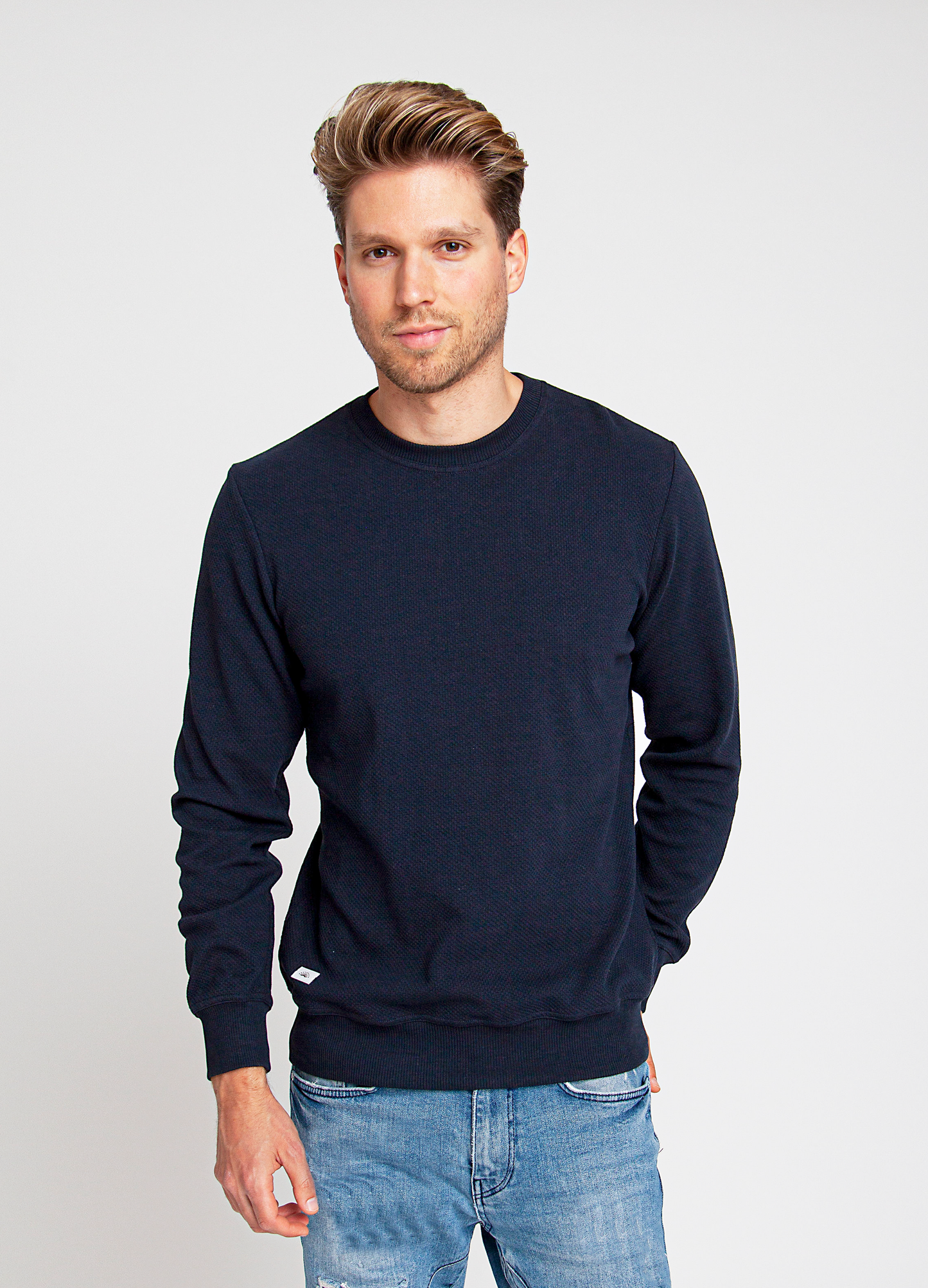 CREWNECK LONGSLEEVE / NAVY 3D