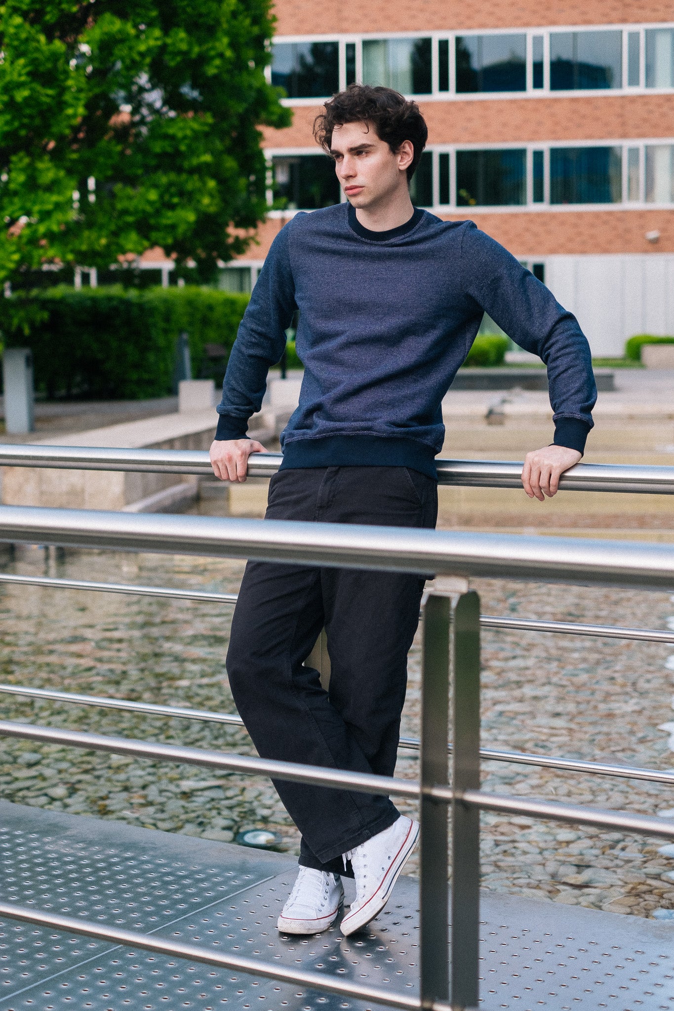 BICOLOR CREWNECK / NAVY