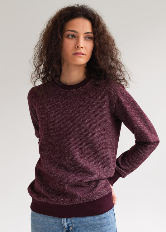 BICOLOUR CREWNECK / WINE