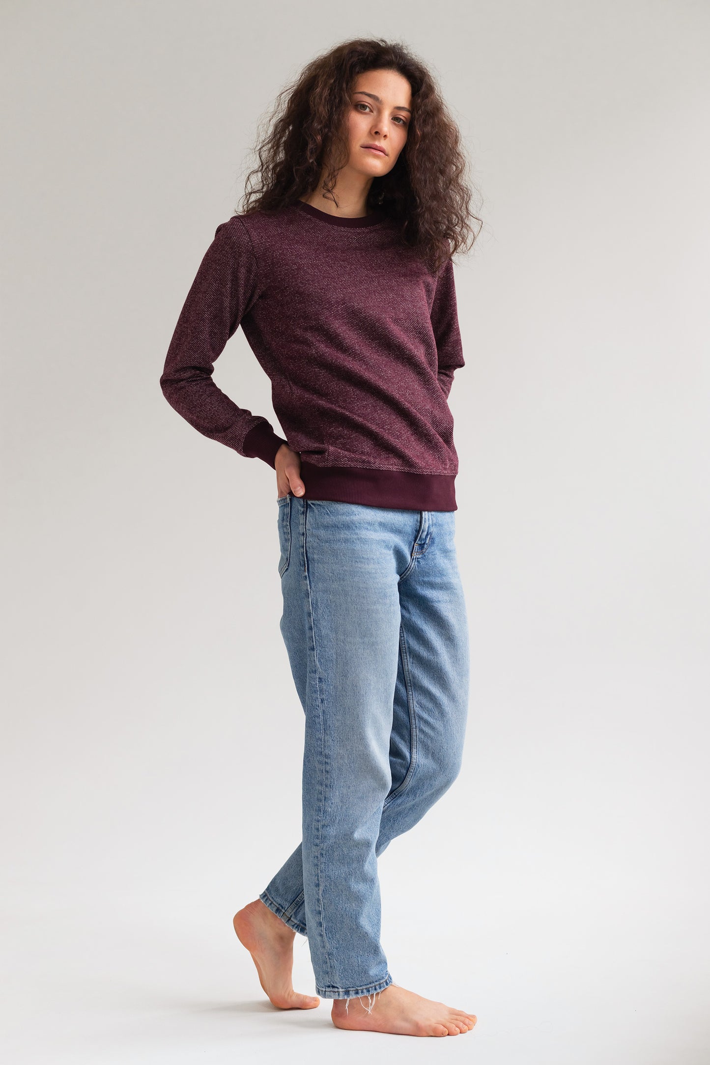 BICOLOR CREWNECK / WINE