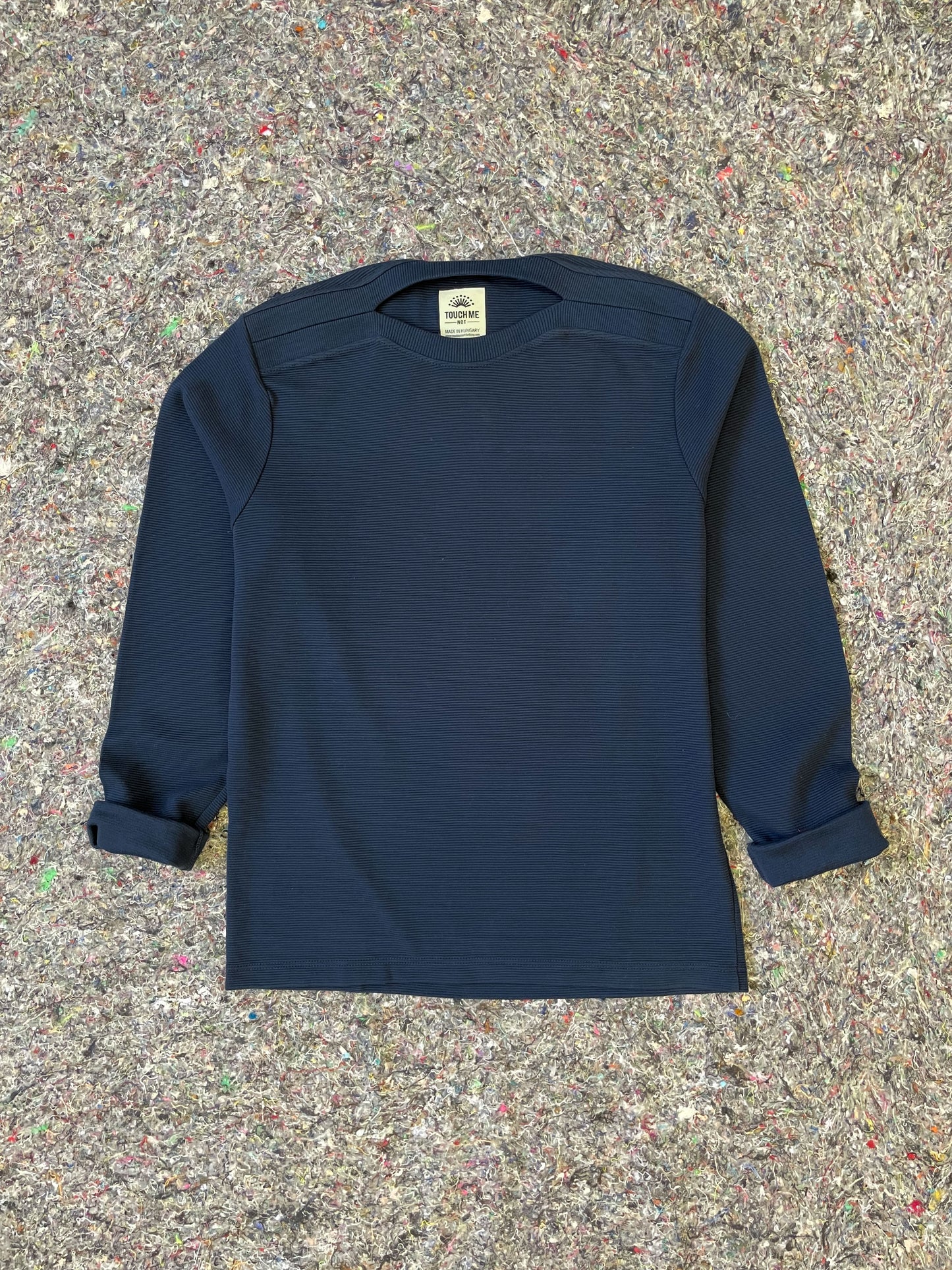 ZIGZAG FLAT NECK SWEATSHIRT MEN'S / NAVY