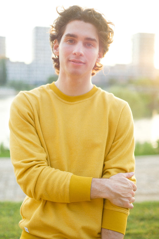BICOLOR CREWNECK SWEATSHIRT / MUSTARD - Touch Me Not Clothing